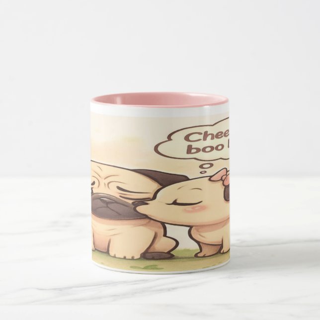 Caneca Cheer Up Boo Boo: Cute Pug Mug (Centro)