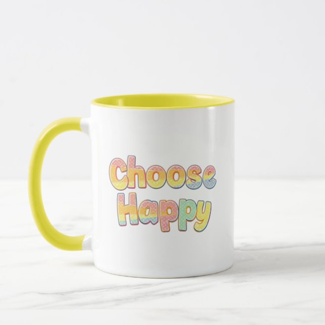 Caneca Cheerful and Positive Kids Typography (Esquerda)