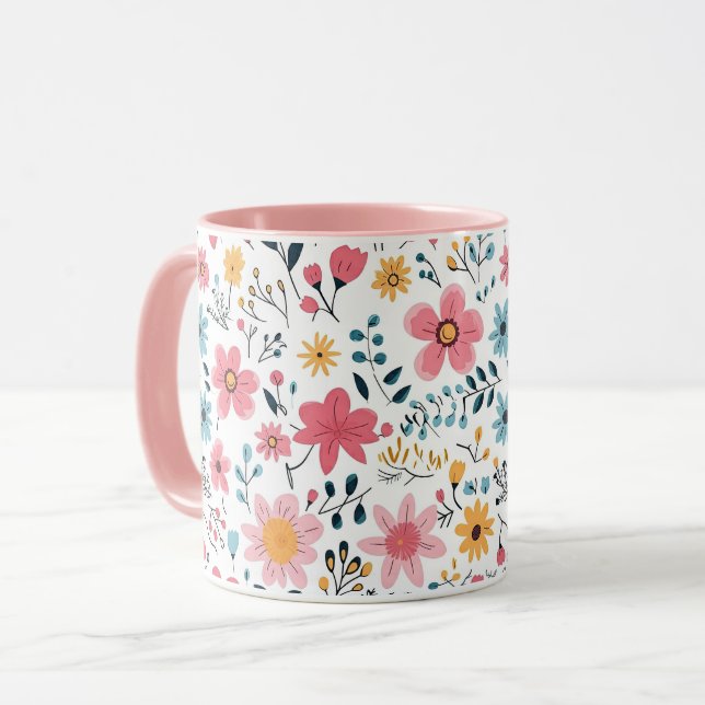 Caneca Cheerful Ditsy Wildflower Meadow (Frente Esquerda)