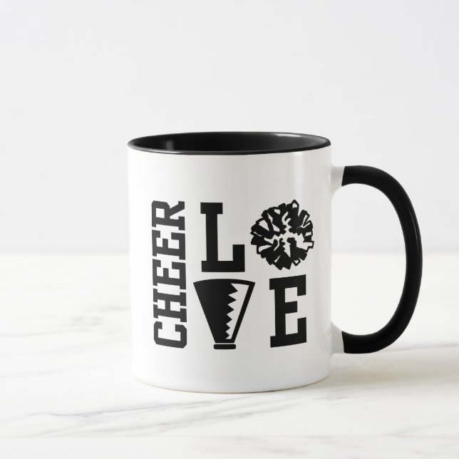 Caneca Cheerleader Negro e Branco, Amor Cheio (Direita)