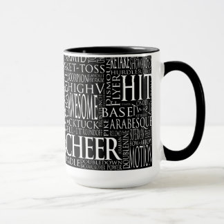 Caneca Cheerleading da nuvem da palavra em preto e