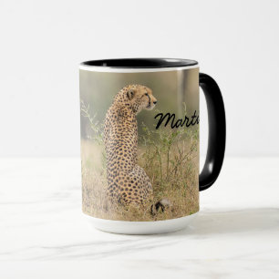 Caneca Cheetah Personalize Nome Black Interior Gift