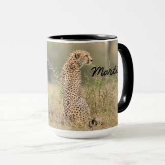 Caneca Cheetah Personalize Nome Black Interior Gift