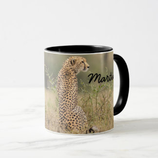 Caneca Cheetah Personalize Nome Black Interior Gift