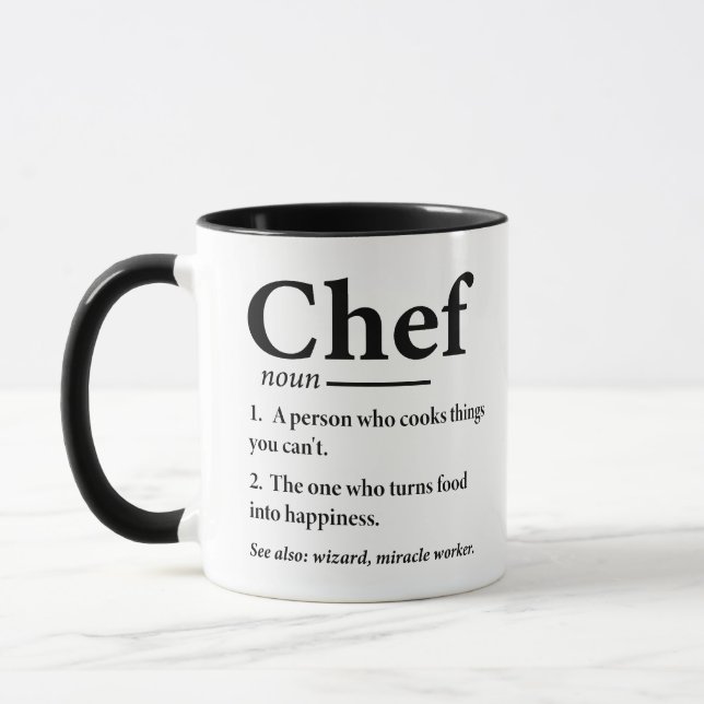 Caneca Chef Definição Engraçado Cozinhar Chef (Esquerda)