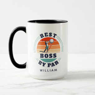 Caneca Chefe Amante de Golfe Por Par Personalizado Retro