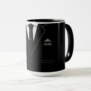 Caneca Chefe de negócios engraçado Mug com terno preto e