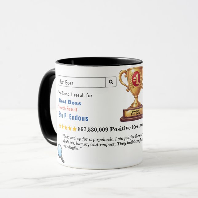 Caneca Chefe Engraçado Melhor Personalizado (Frente Esquerda)