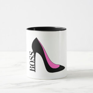 Caneca Chefe Garota Salto Rosa Preto