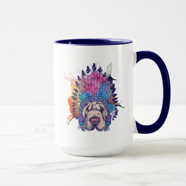 Caneca Chefe indiano do nativo americano de Sharpei (Direita)