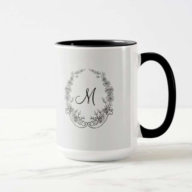 Caneca Chefe Lady Black Monograma Cinza Ringer 15oz (Direita)