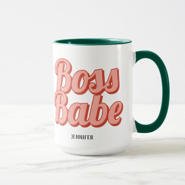 Caneca Chefe Lady Retro Nome Personalizado Coffee Mug (Direita)