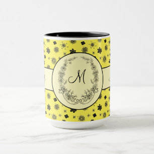 Caneca Chefe Lady Yellow Black Monographic Ringer 15oz