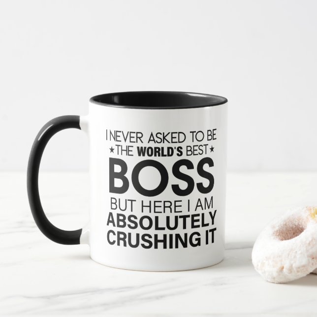 Caneca Chefe, nunca pedi para ser o melhor chefe do mundo (Com Donut)