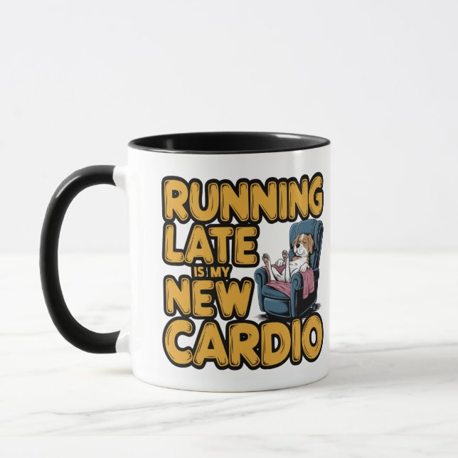 Caneca Chegando Atrasado É Meu Novo Cardio (Esquerda)