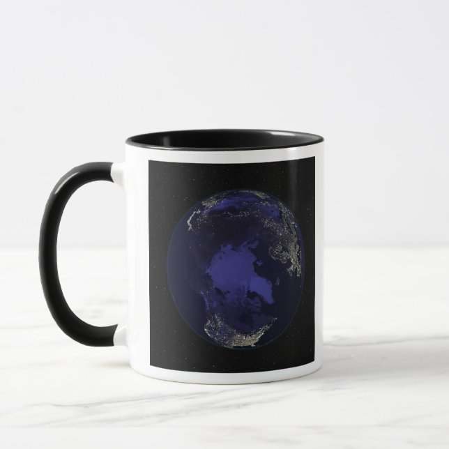 Caneca Cheio Terra à noite mostrando luzes da cidade 5 (Esquerda)