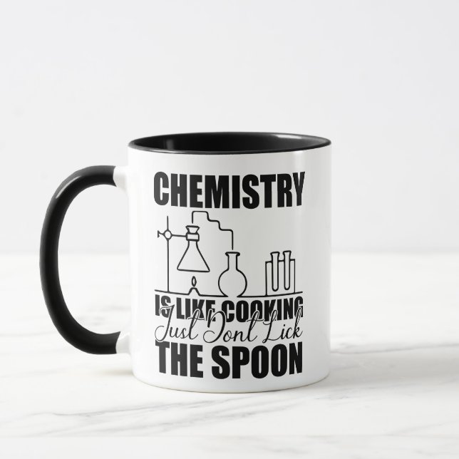Caneca Chemistry Is Like Cooking Funny Science  (Esquerda)