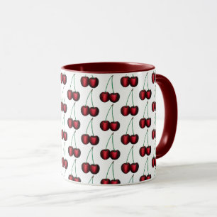 Caneca Cherries Ripe Red Cherry Summer Fruta