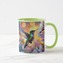 Caneca Cherry Blossom Fantasy Hummingbird