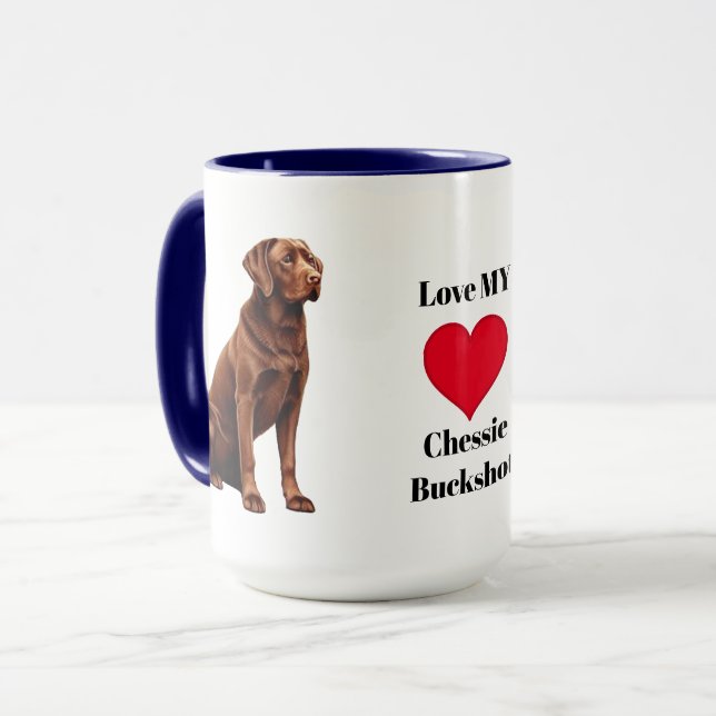 Caneca Chesapeake Bay Retriever Ama Meu Chessie (Frente Esquerda)