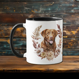 Caneca Chesapeake Bay Retriever Dog Autumn Wreath