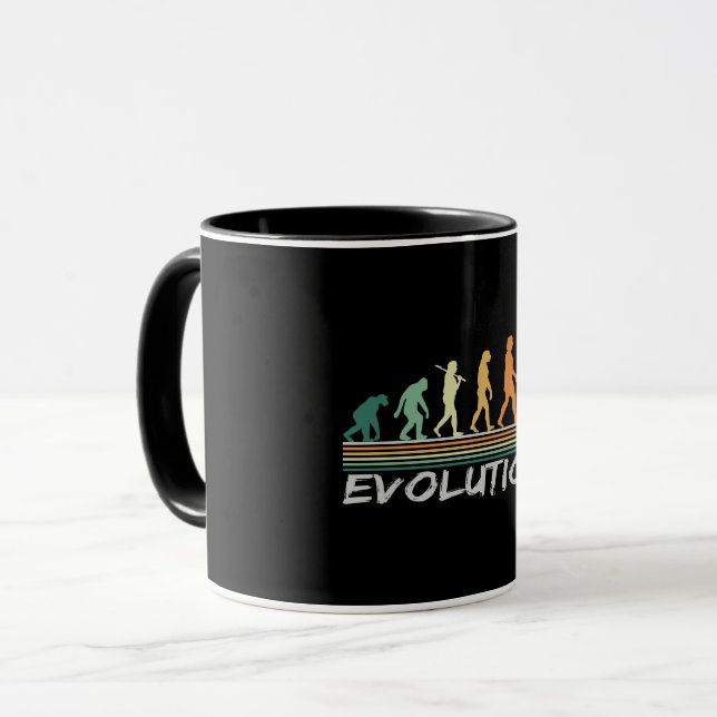 Caneca Chess player Evolution Retro Funny Gift for Man (Frente Esquerda)