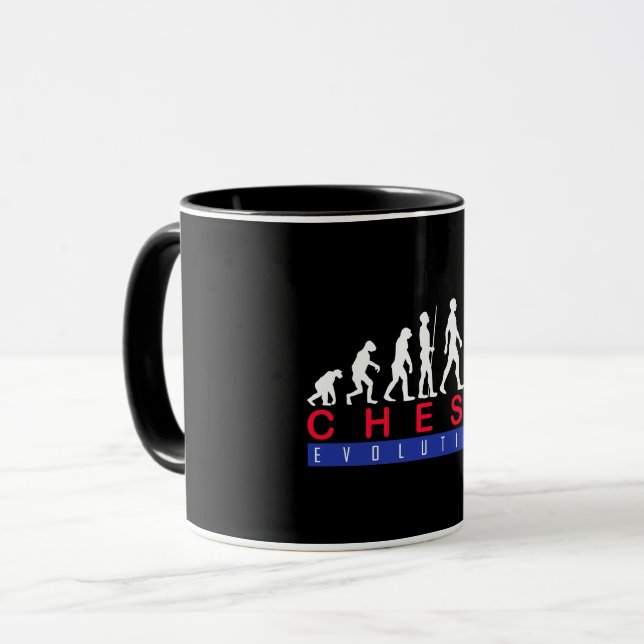 Caneca Chess player Game Evolution Funny Gift for Man (Frente Esquerda)