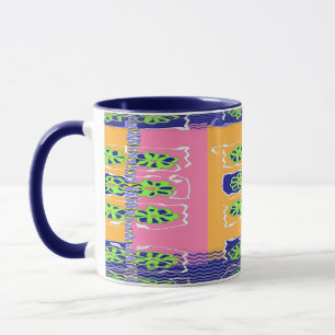 Caneca Chevron Azul Verde 