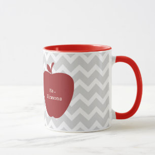 Caneca Chevron cinzento & professor vermelho de Apple