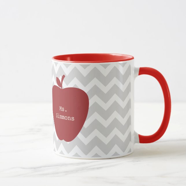 Caneca Chevron cinzento & professor vermelho de Apple (Direita)
