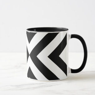 Caneca Chevrons Pretos e Brancos