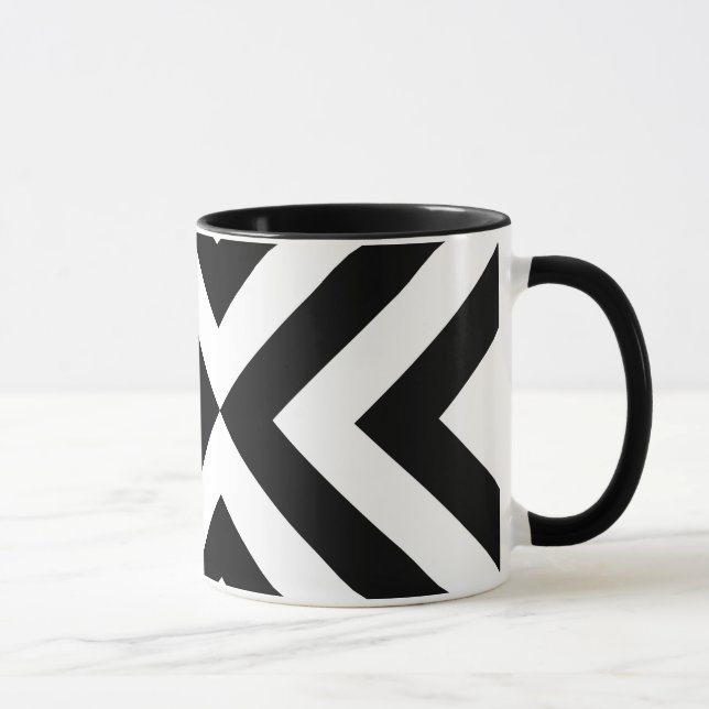 Caneca Chevrons Pretos e Brancos (Direita)
