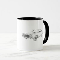 Chevy Chevelle Desenho de Lápis Preto e Branco