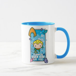 Caneca Chibi Aquaman - Eu vou Natação os Sete Mares