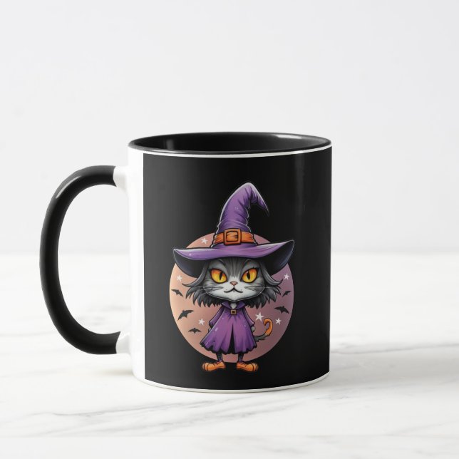 Caneca Chibi Halloween Witch Cat (Esquerda)