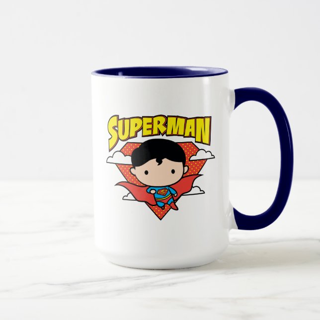Caneca Chibi Superman Bolinhas Shield e Nome (Direita)