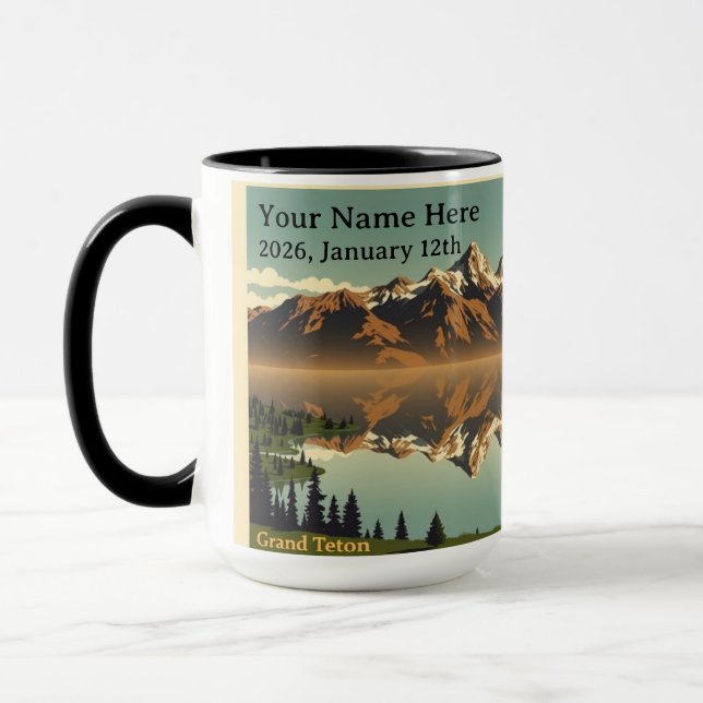 Caneca Chic Grand Teton Wildlife & Peak Custom (Esquerda)