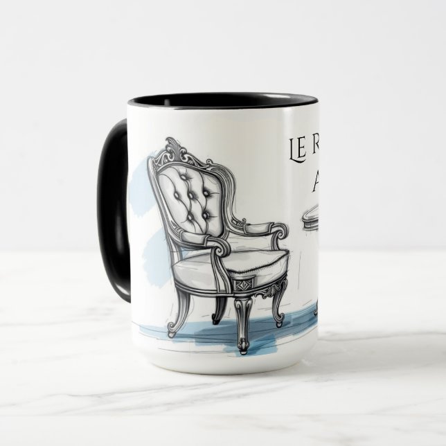 Caneca Chic Le Roi Chille Au Café Aesthetic Cafe (Frente Esquerda)