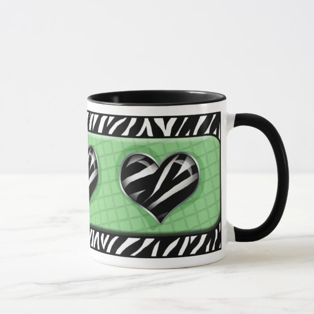 Caneca Chic My Heart Green Zebra Print Mug (Direita)