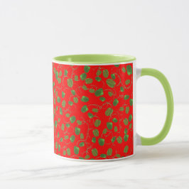 Caneca Chic Poppy Buds em Red Ringer Coffee Mug