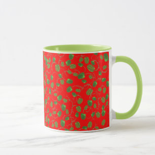 Caneca Chic Poppy Buds em Red Ringer Coffee Mug