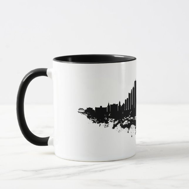 Caneca Chicago City Skyline Watercolor Black and White (Esquerda)