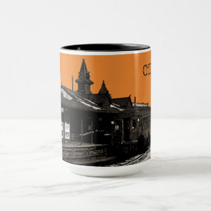 Caneca chicago CTA TRain na estação 1950 Vintage Photo