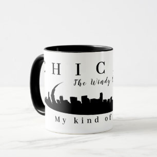 Caneca Chicago Personalizada, a cidade de Windy, Silhouet