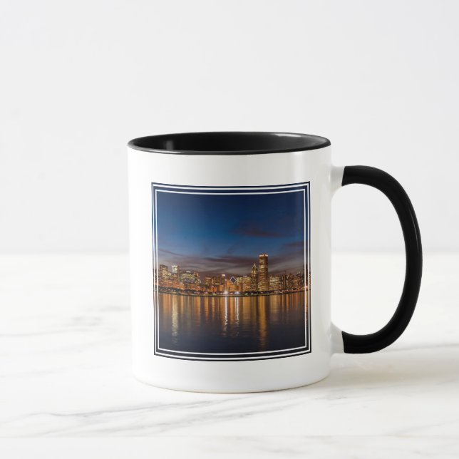 Caneca Chicago Skyline À Noite (Direita)
