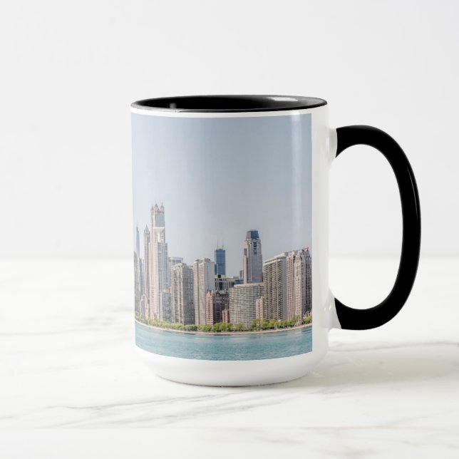 Caneca Chicago Skyline Com O Lago Michigan (Direita)