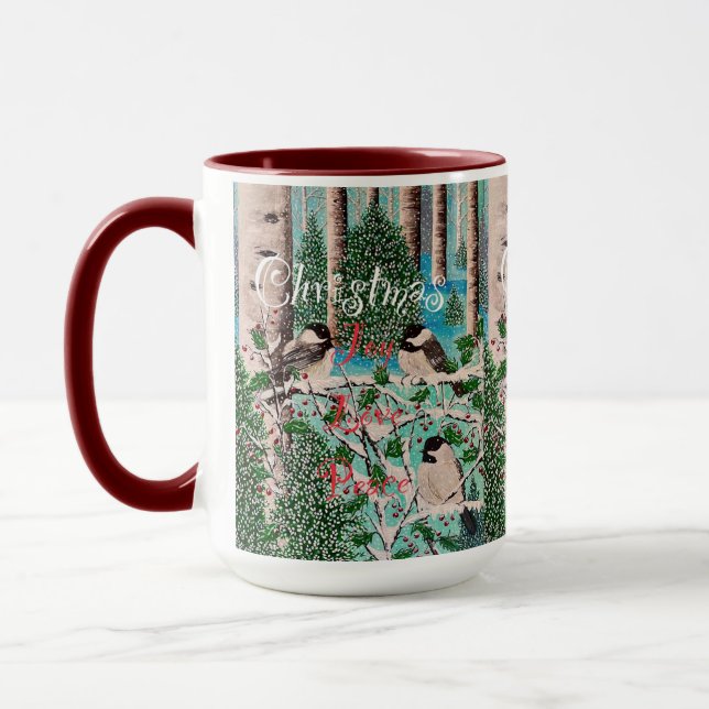 Caneca Chickadee Chatter Mug de Natal (Esquerda)
