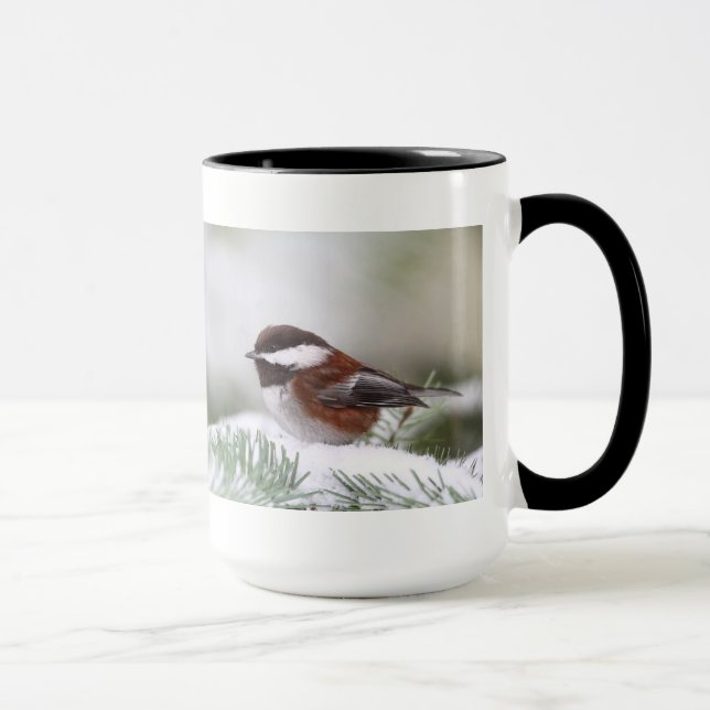 Caneca Chickadee na neve (Direita)