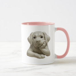 Caneca Chien beige brillant qui s'ennuie.