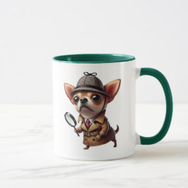 Caneca Chien détective avec un look Sherlock Holmes.